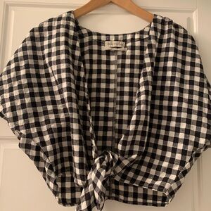 Urban Outfitters Black and White Checkered Blouse